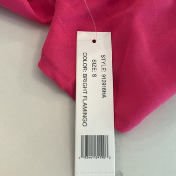 Elegant Pink V-Neck Women's Top Bright Flamingo size small - Picture 6 of 6